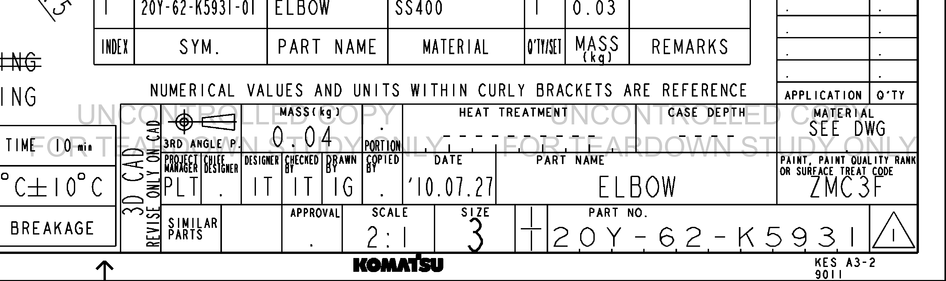 ตัวอย่าง Drawing สำหรับ 20Y62K5931