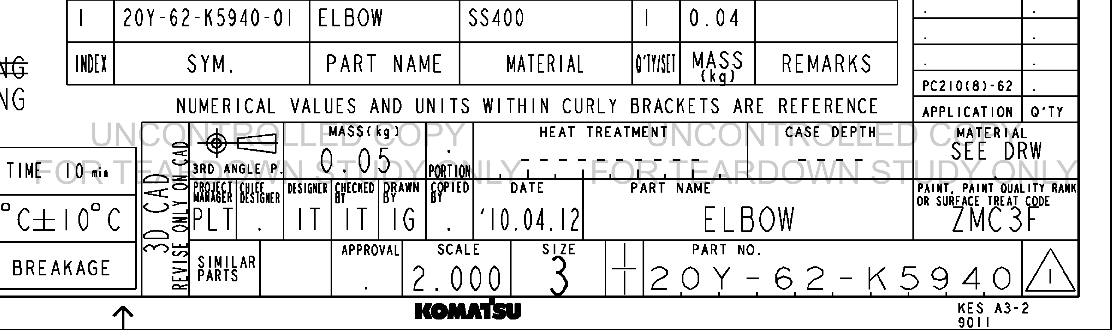 ตัวอย่าง Drawing สำหรับ 20Y62K5940