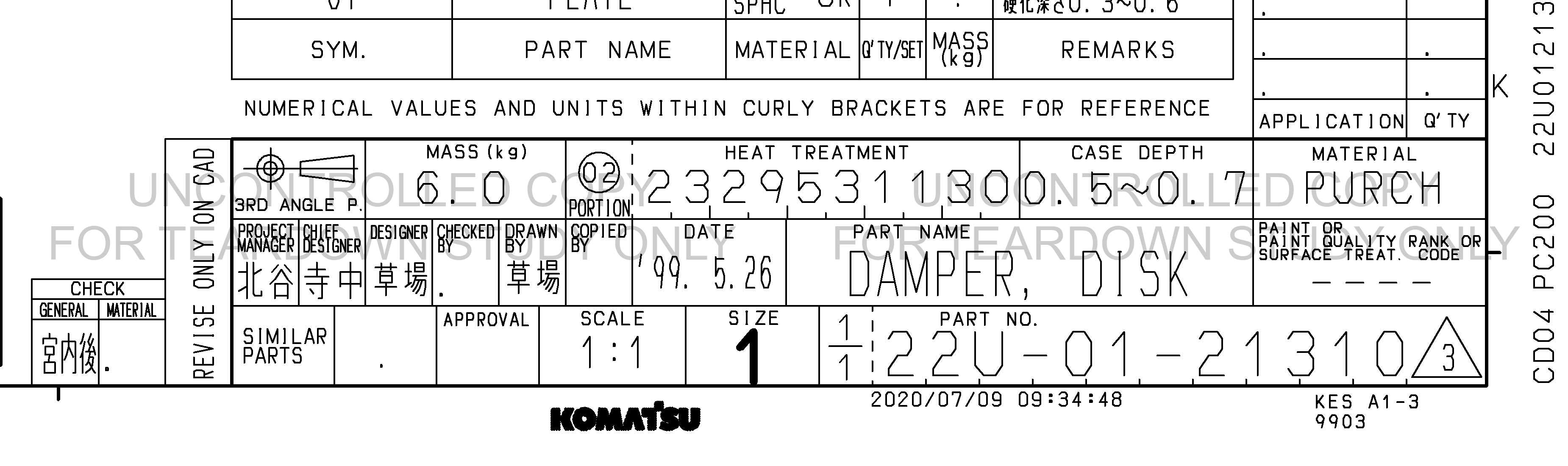 ตัวอย่าง Drawing สำหรับ 22U0121310