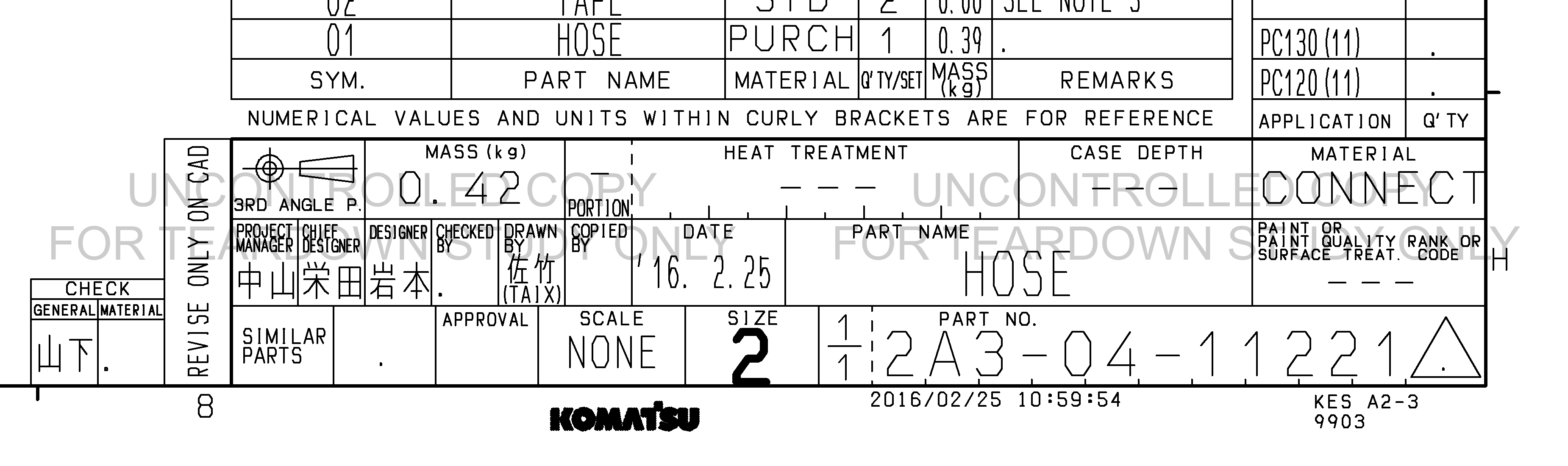 ตัวอย่าง Drawing สำหรับ 2A30411221