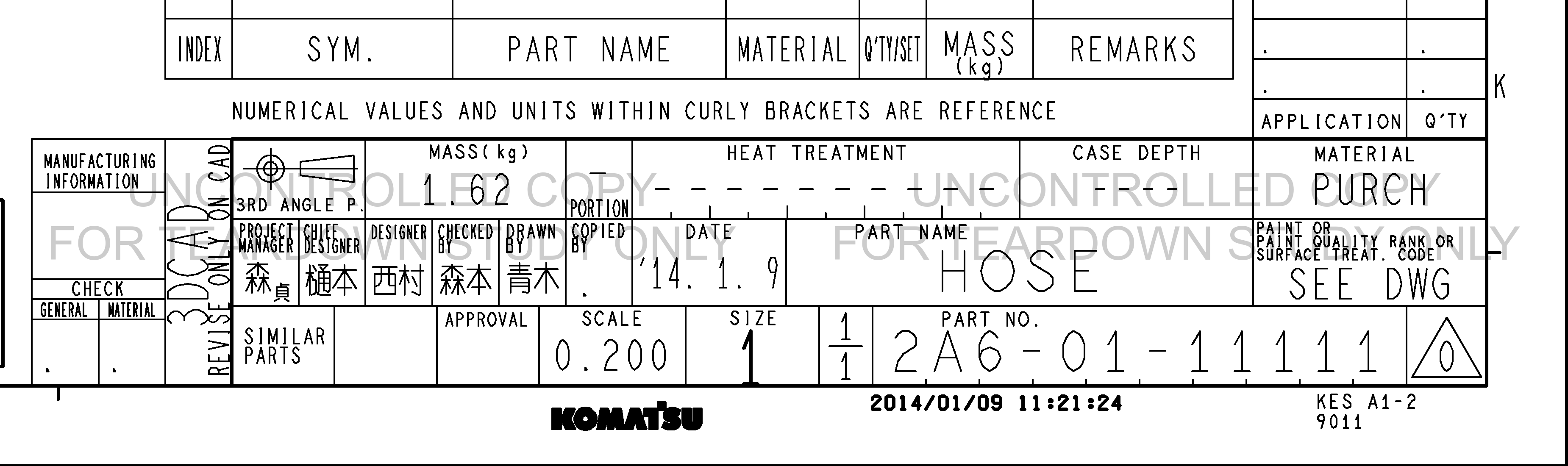 ตัวอย่าง Drawing สำหรับ 2A60111111