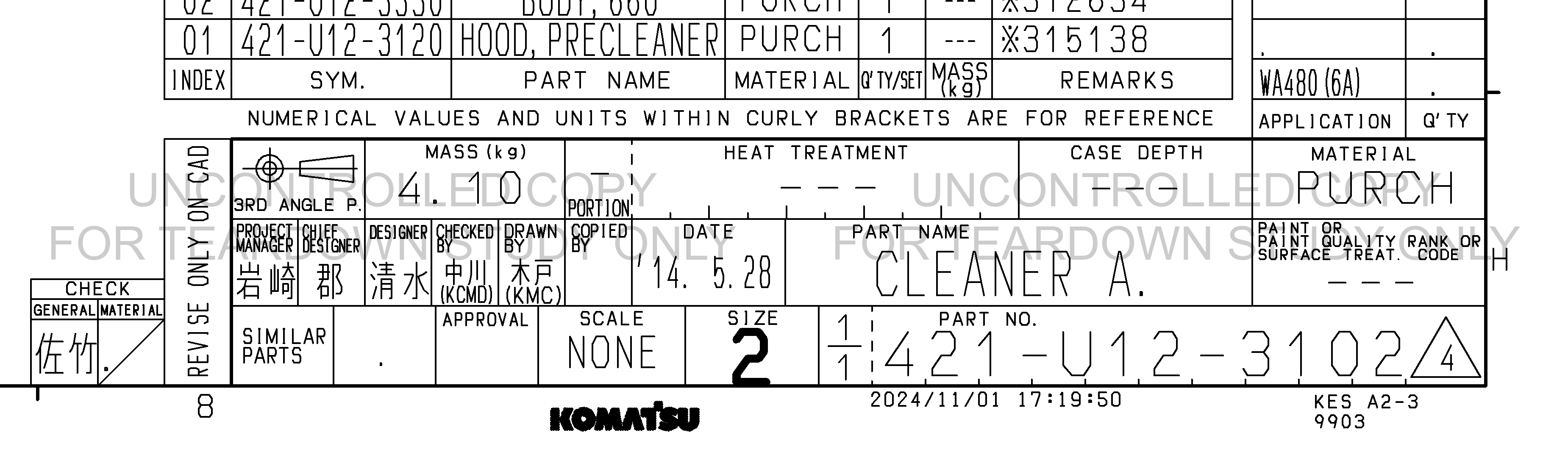 ตัวอย่าง Drawing สำหรับ 421U123102